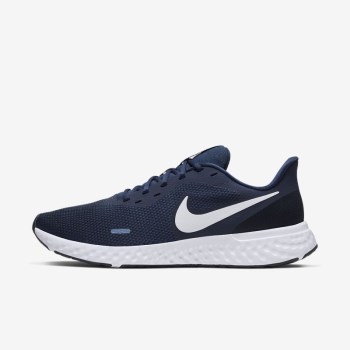 Nike Revolution 5 - Férfi Túracipő - Sötétkék/Sötét Obszidián/Fehér